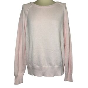 Karen Scott Women's Light Pink Knit Crewneck Sweater - Classic Pullover Size L
